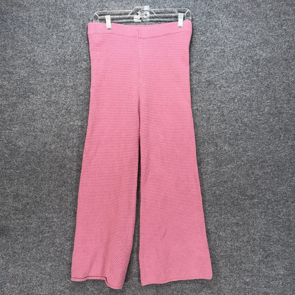 Free People Knit Pants Womens Small Pink Wide Leg Crochet Boho‎ Beachy FP Beach